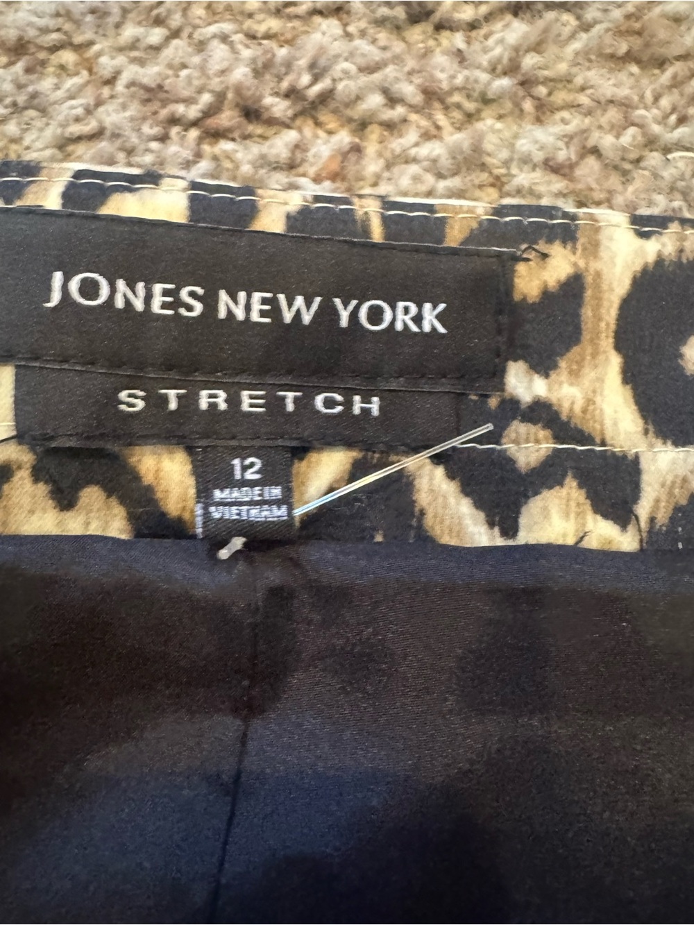 Jones New York Leopard Print Skirt - Black & Cream - Picture 3 of 3
